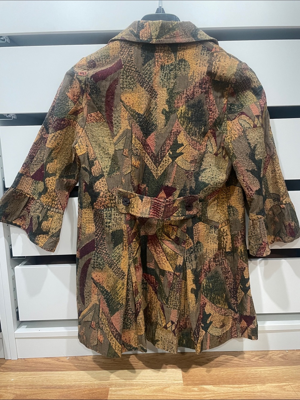 Olive Multicolor Printed Ruffle-Sleeve Jacket - Picture 3 of 6